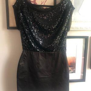 Bcbg Black Sequin Mini Dress